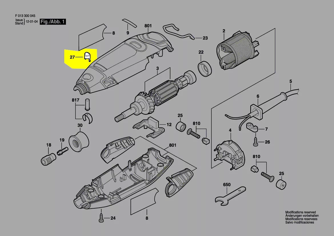 Touche blocage axe réf. 2 610 013 890 Dremel